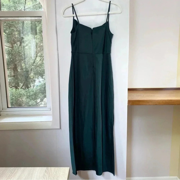 NWT Anthropologie Sachin Babi Cali Satin Cowl Neck Slip Dress Emerald Green - Picture 8 of 11